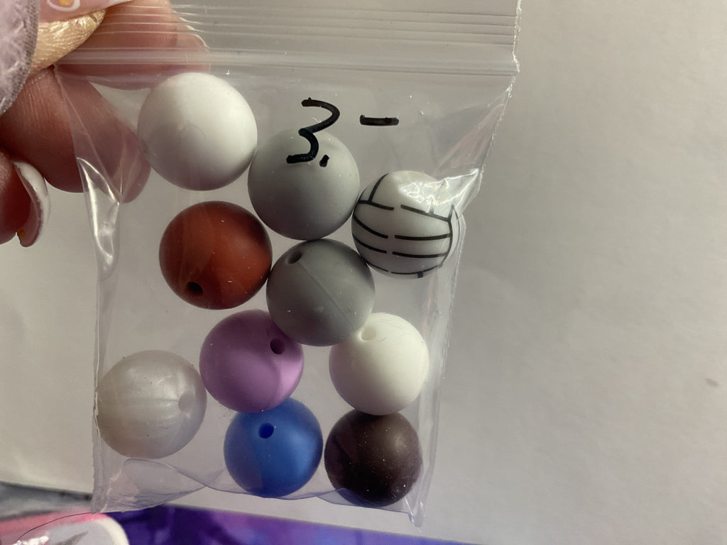 $3.00 Bags Of 14/16mm Silicone Beads