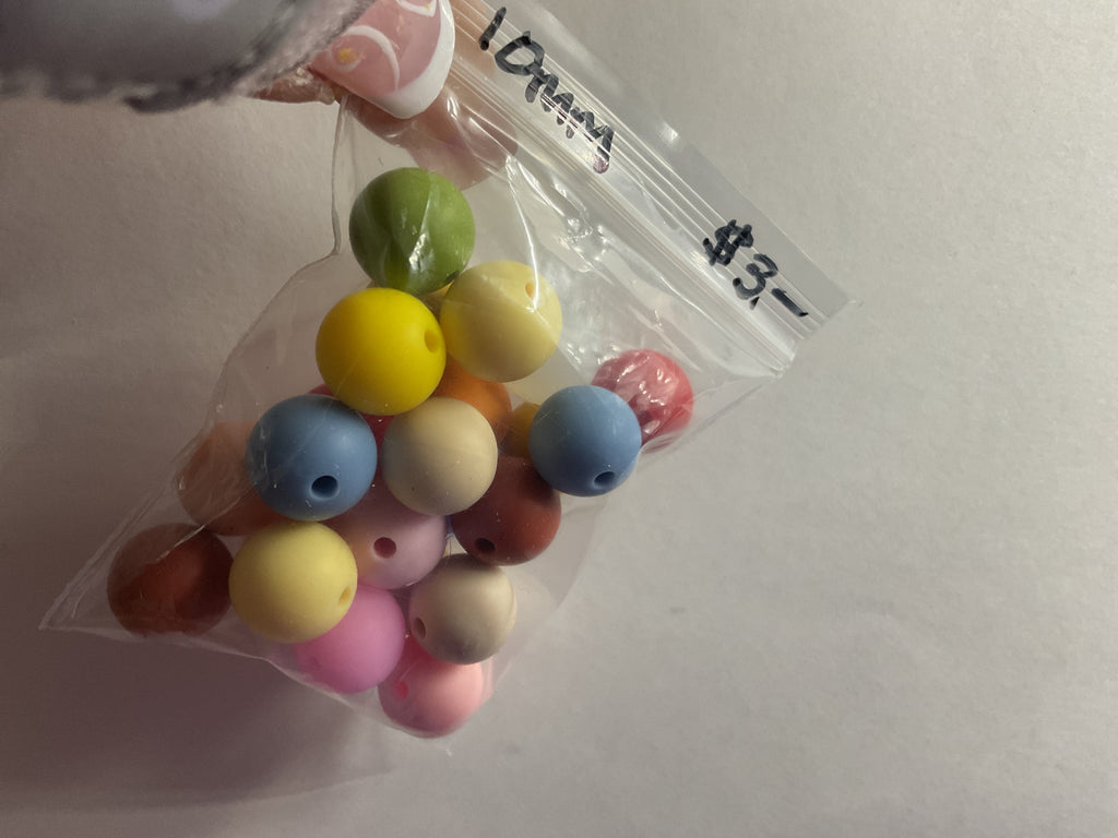 $3.00 Bags of 10mm Silicone Beads