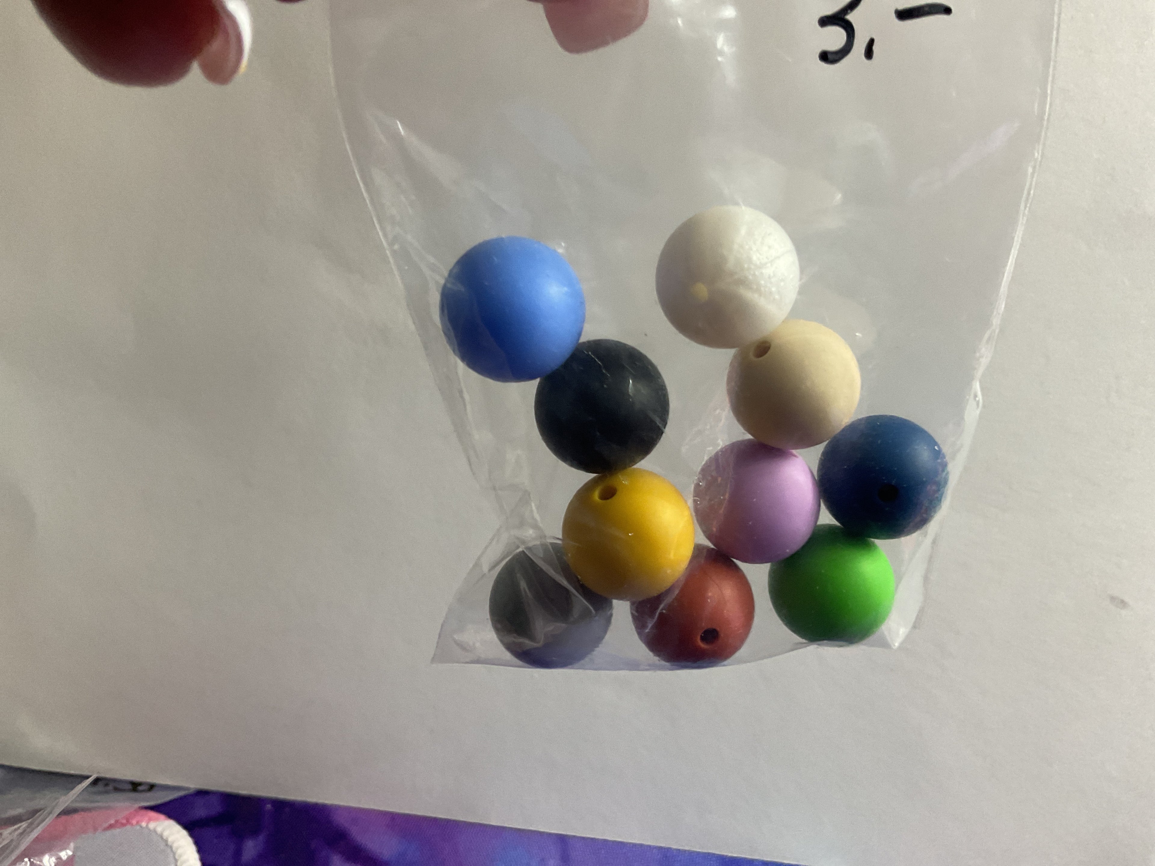 $3.00 Bags Of 14/16mm Silicone Beads