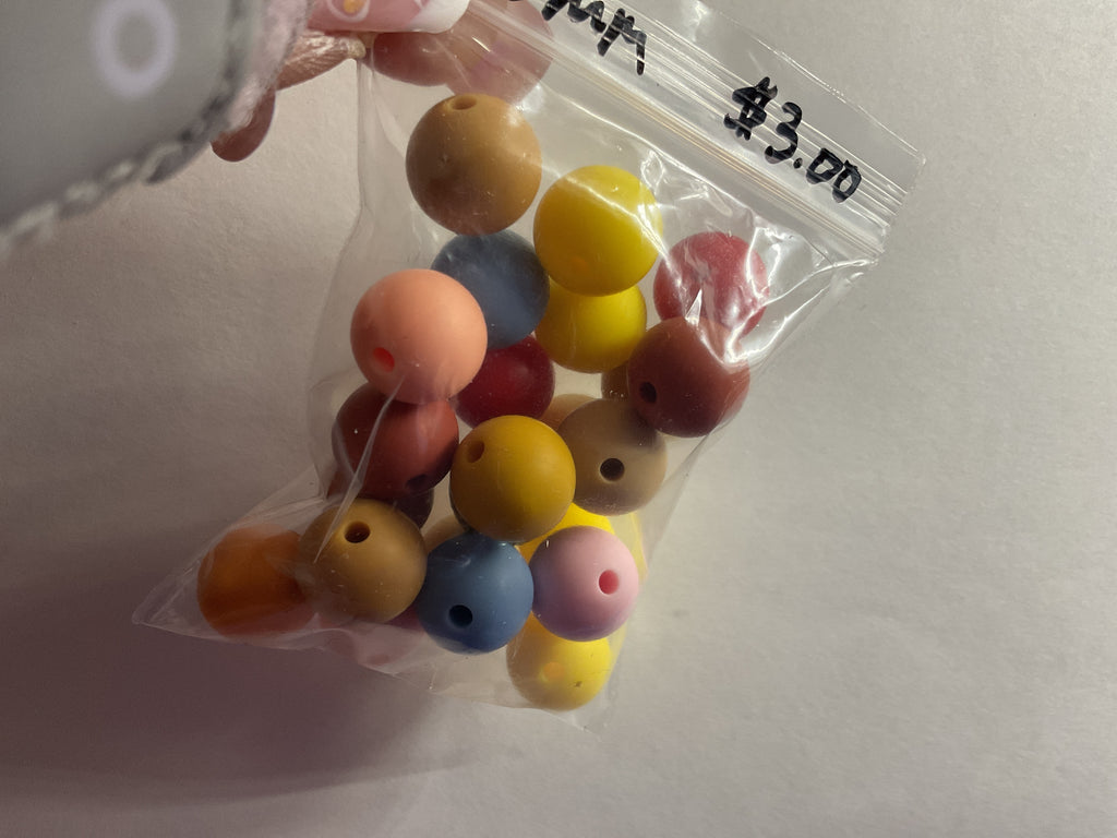 $3.00 Bags of 10mm Silicone Beads