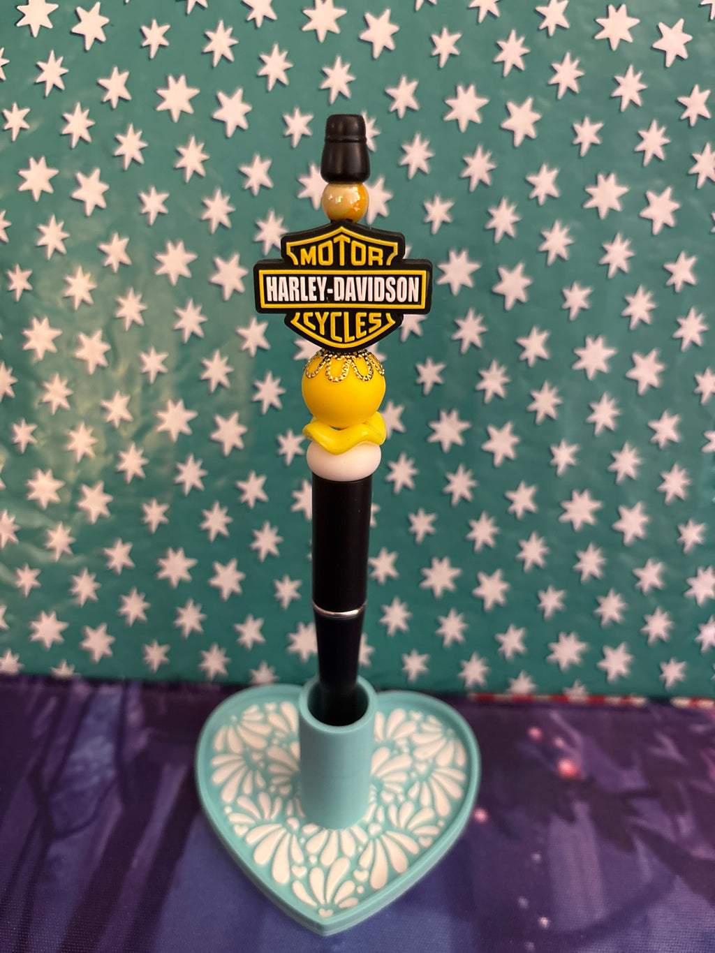 Yellow Harley Davidson Beaded Pen #4 & #5