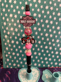 Pink Harley Davidson w/motorcycle beaded pen #11